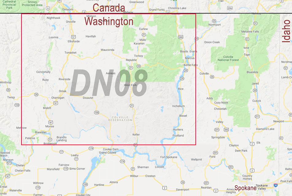 Map of DN08 in Okanogan, Washington