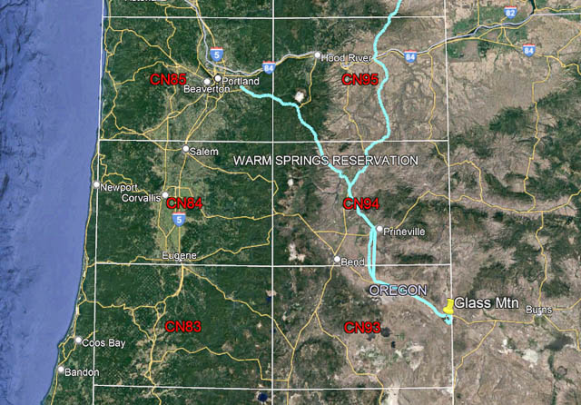 Actual route from Seattle to Glass Butte and back