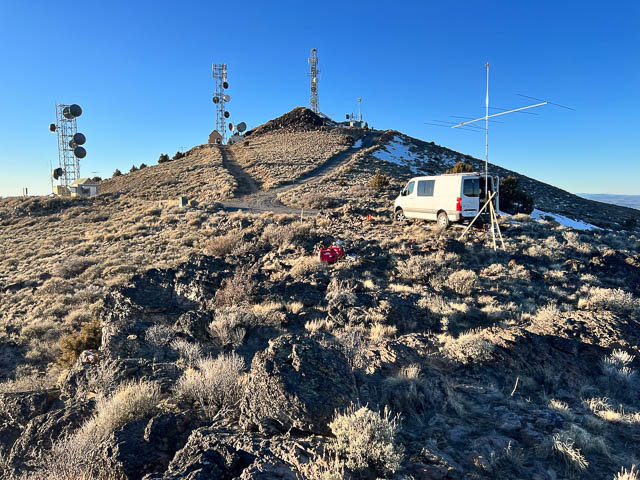 K7BWH ready for 6-meter radio on Glass Butte, Oregon