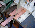 test on workbench with copper wedge locked in place