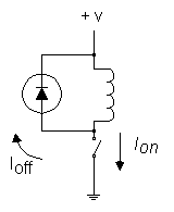 Schematic of inductor with protection diode