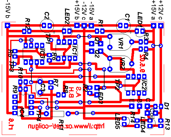 Component side of printed circuit board