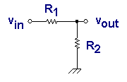 Schematic of a two-resistor voltage divider