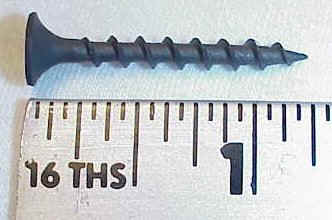 Closeup of drywall screw