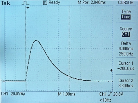 Oscillograph of 56-turn coil at 160v