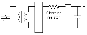 partial schematic showing a series charging resistor