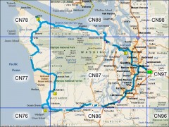 Driving route map for January VHF Contest rover